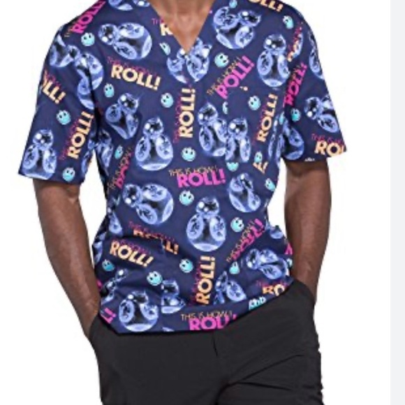 Disney Other - Star Wars Unisex Uniform Colorful Graphic Print Scrub Top Size M